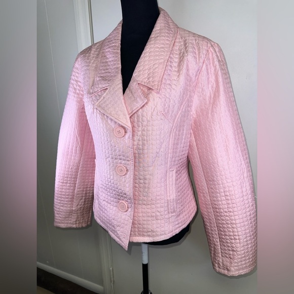 VINTAGE 100% Silk Pink Quilted Women's Jacket - Picture 3 of 6